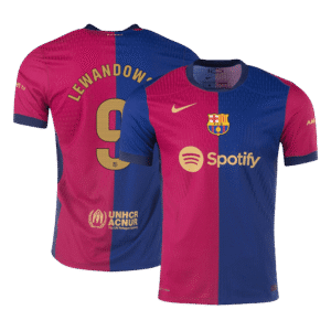LEWANDOWSKI #9 Barcelona Home Authentic Soccer Jersey 2024/25
