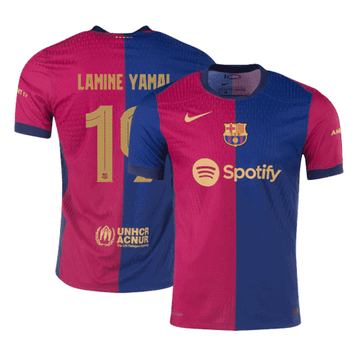 LAMINE YAMAL #19 Barcelona Home Authentic Soccer Jersey 2024/25 - UCL