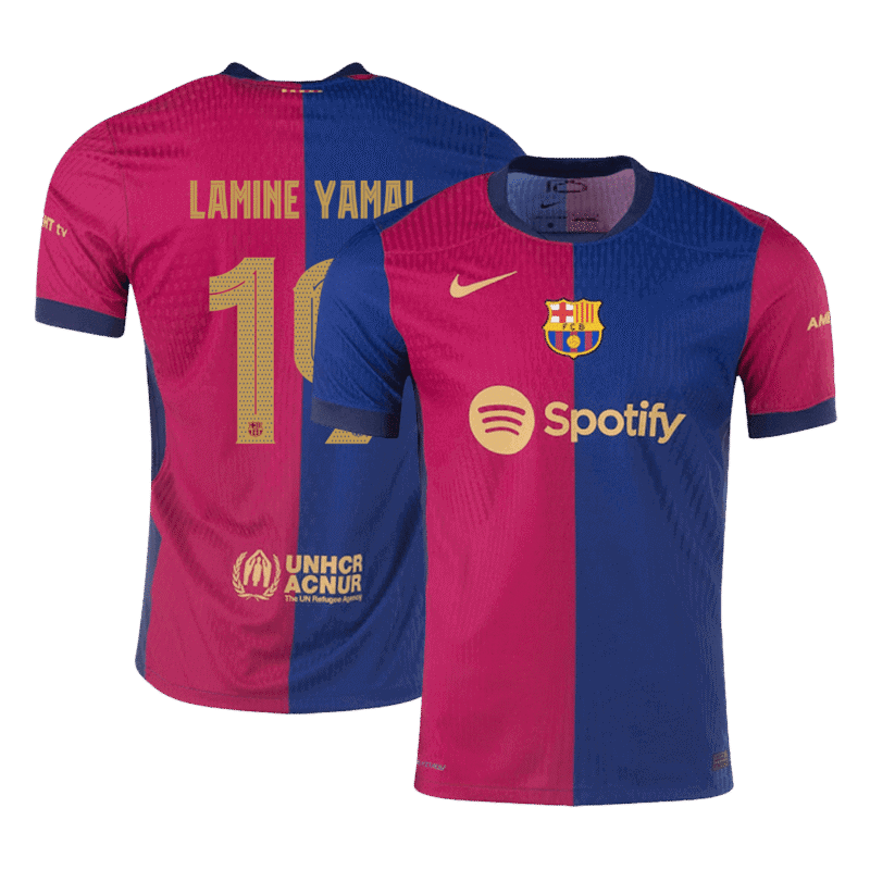 LAMINE YAMAL #19 Barcelona Home Authentic Soccer Jersey 2024/25 - UCL