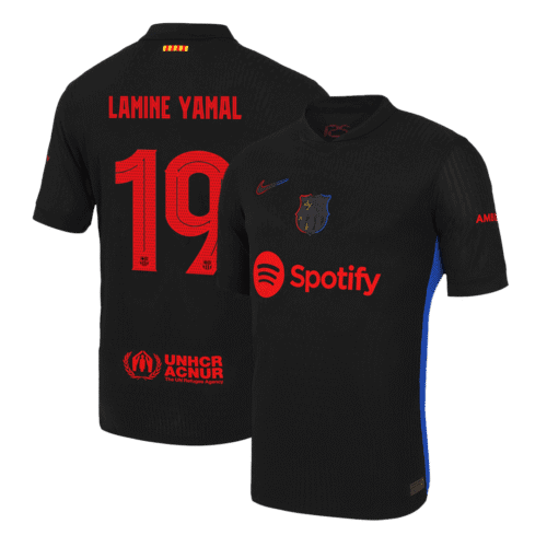 LAMINE YAMAL #19 Barcelona Away Authentic Soccer Jersey 2024/25- UCL