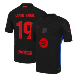 LAMINE YAMAL #19 Barcelona Away Authentic Soccer Jersey 2024/25 - UCL（Spotify Logo Without Text）