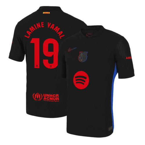 LAMINE YAMAL #19 Barcelona Away Authentic Soccer Jersey 2024/25- Spotify Logo Without Text