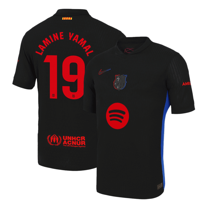 LAMINE YAMAL #19 Barcelona Away Authentic Soccer Jersey 2024/25- Spotify Logo Without Text