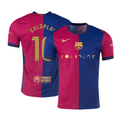 COLDPLAY #10 Barcelona Home Authentic Soccer Jersey 2024/25