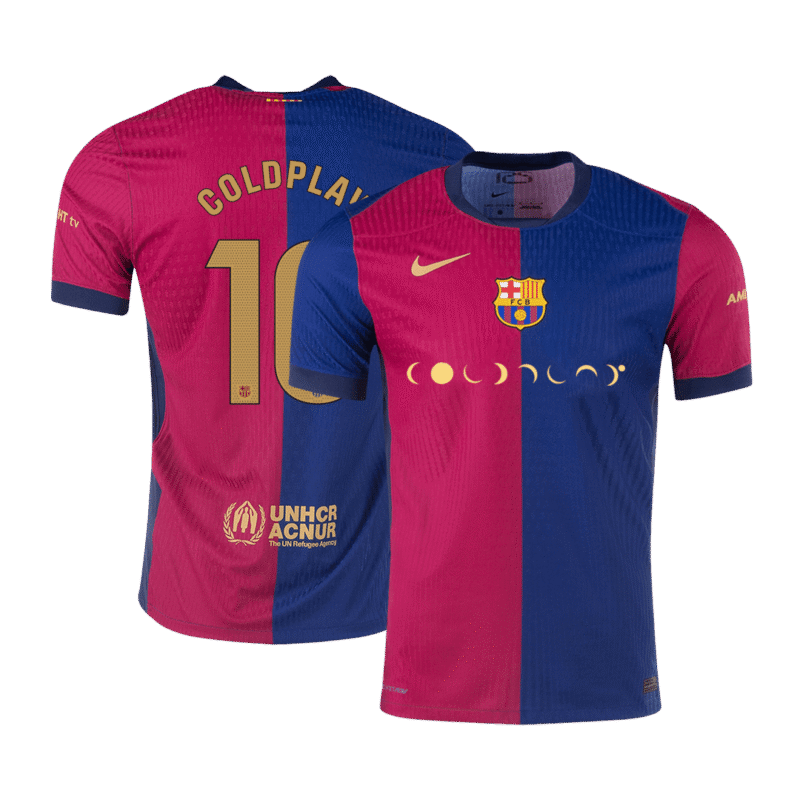 COLDPLAY #10 Barcelona Home Authentic Soccer Jersey 2024/25