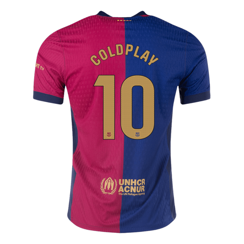 COLDPLAY #10 Barcelona Home Authentic Soccer Jersey 2024/25