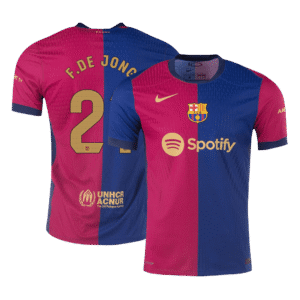 F.DE JONG #21 Barcelona Home Authentic Soccer Jersey 2024/25