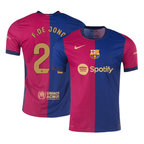 F.DE JONG #21 Barcelona Home Authentic Soccer Jersey 2024/25