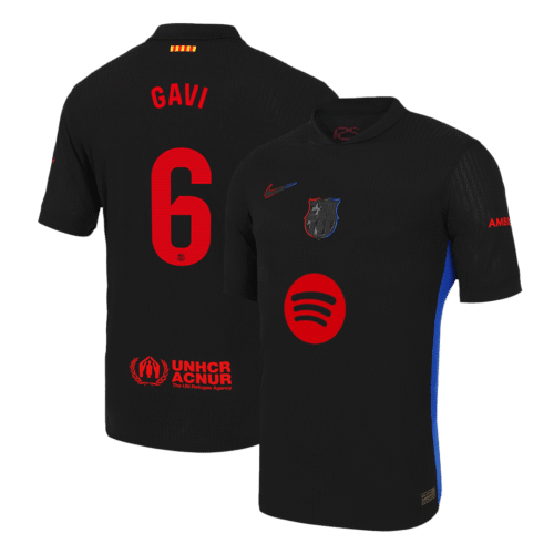GAVI #6 Barcelona Away Authentic Soccer Jersey 2024/25 - Spotify Logo Without Text