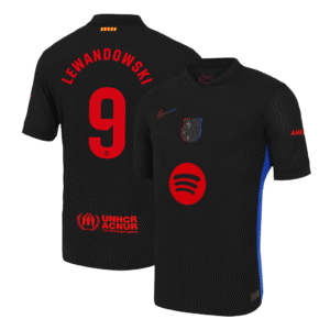 LEWANDOWSKI #9 Barcelona Away Authentic Soccer Jersey 2024/25 - Spotify Logo Without Text