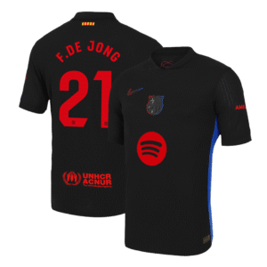F.DE JONG #21 Barcelona Away Authentic Soccer Jersey 2024/25 - Spotify Logo Without Text