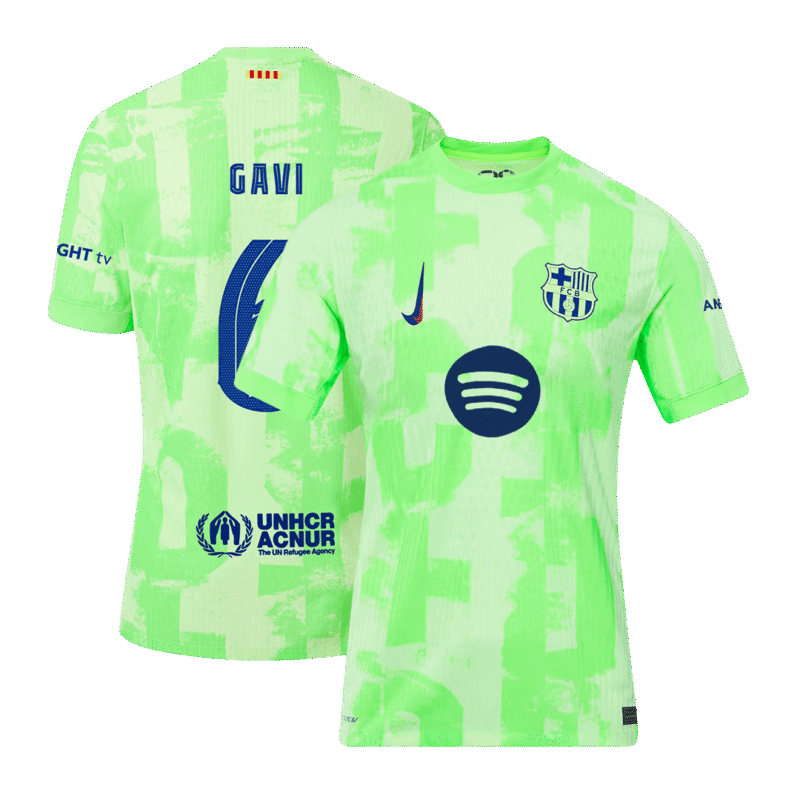 GAVI #6 Barcelona Third Away Authentic Soccer Jersey 2024/25- UCL（Spotify Logo Without Text）