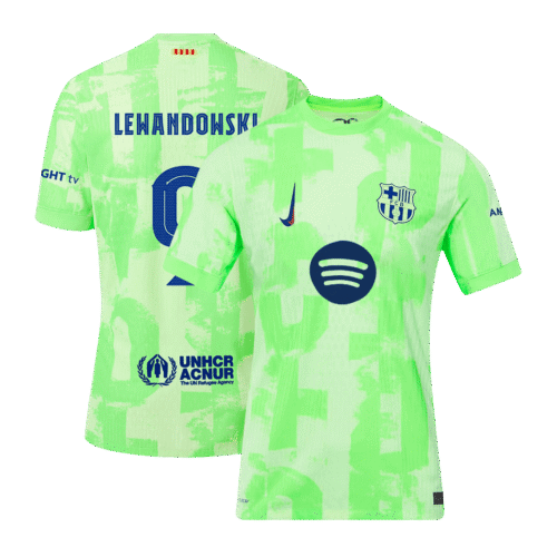 LEWANDOWSKI #9 Barcelona Third Away Authentic Soccer Jersey 2024/25- UCL（Spotify Logo Without Text）