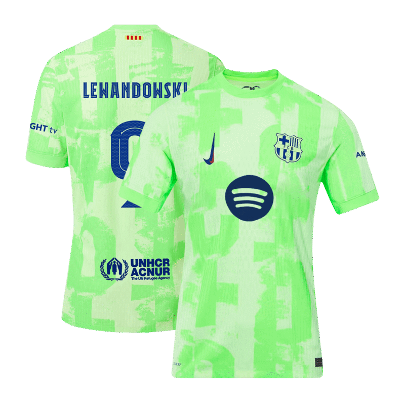 LEWANDOWSKI #9 Barcelona Third Away Authentic Soccer Jersey 2024/25- UCL（Spotify Logo Without Text）