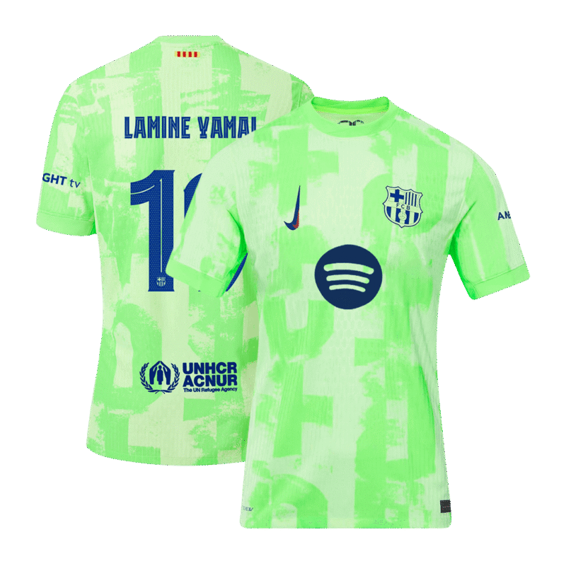 LAMINE YAMAL #19 Barcelona Third Away Authentic Soccer Jersey 2024/25- UCL（Spotify Logo Without Text）