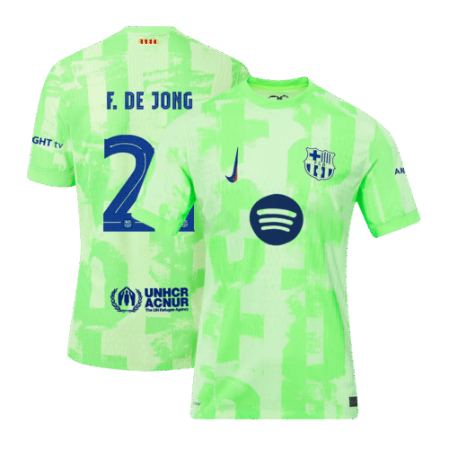 F.DE JONG #21 Barcelona Third Away Authentic Soccer Jersey 2024/25- UCL（Spotify Logo Without Text）
