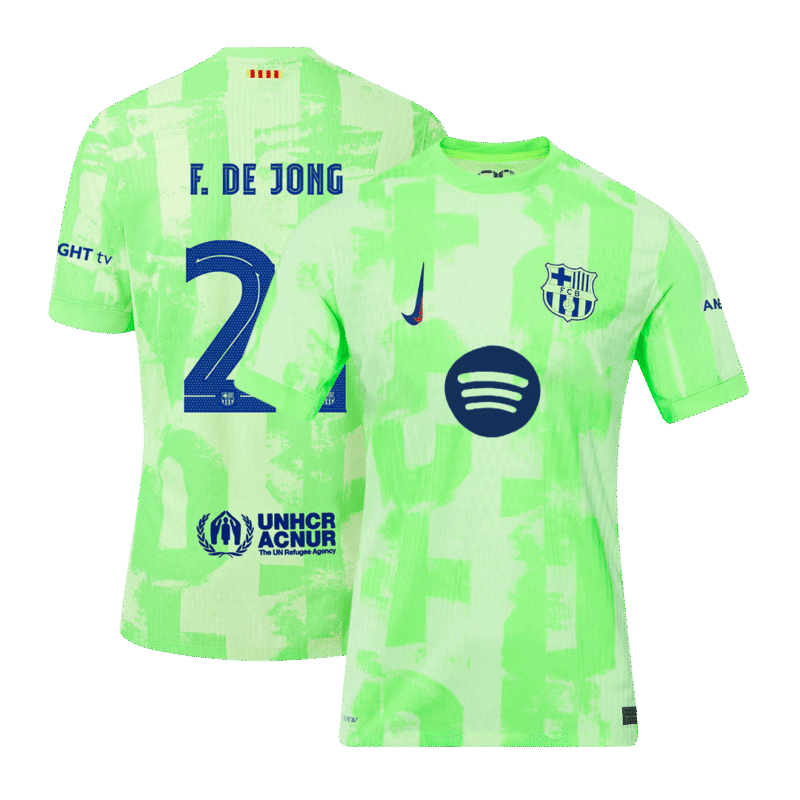 F.DE JONG #21 Barcelona Third Away Authentic Soccer Jersey 2024/25- UCL（Spotify Logo Without Text）