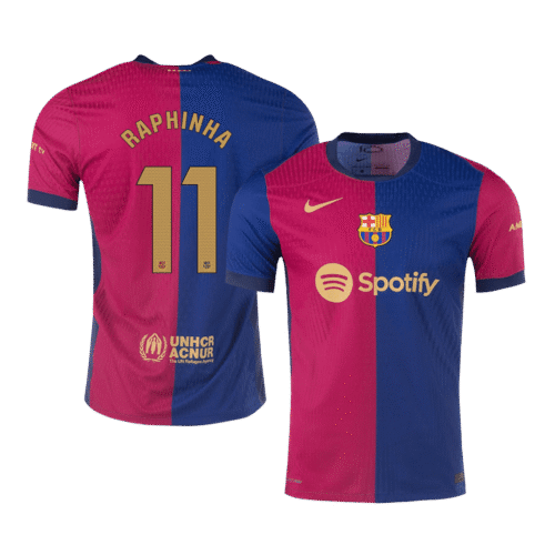 RAPHINHA #11 Barcelona Home Authentic Soccer Jersey 2024/25