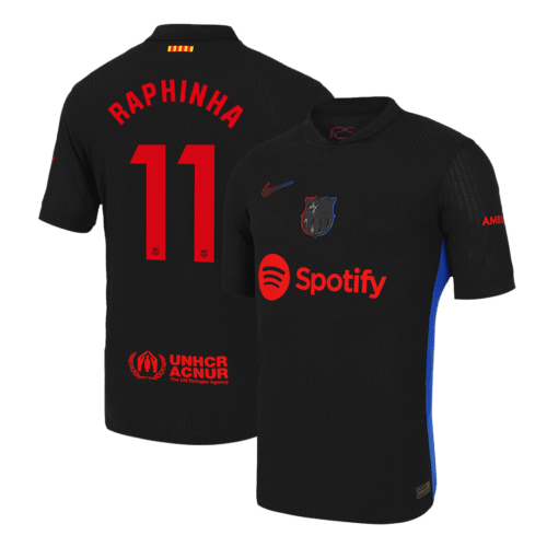 RAPHINHA #11 Barcelona Away Authentic Soccer Jersey 2024/25
