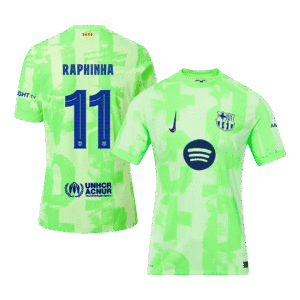 RAPHINHA #11 Barcelona Third Away Authentic Soccer Jersey 2024/25 - UCL（Spotify Logo Without Text）