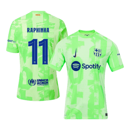 RAPHINHA #11 Barcelona Third Away Authentic Soccer Jersey 2024/25 - UCL