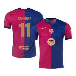 RAPHINHA #11 Barcelona Home Authentic Soccer Jersey 2024/25 - UCL(Spotify Logo Without Text)