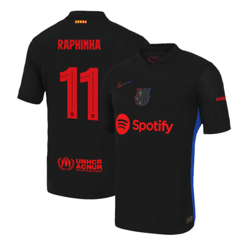RAPHINHA #11 Barcelona Away Authentic Soccer Jersey 2024/25 - UCL