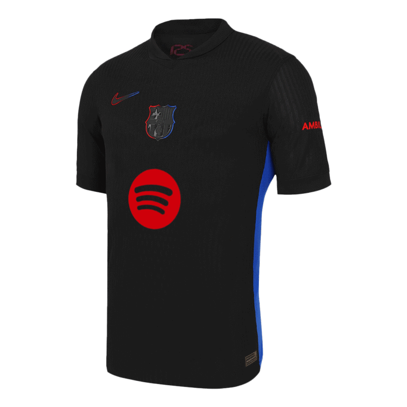 RAPHINHA #11 Barcelona Away Authentic Soccer Jersey 2024/25 - UCL (Spotify Logo Without Text)