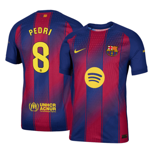 PEDRI #8 Barcelona Home Authentic Soccer Jersey 2025/26