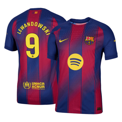 LEWANDOWSKI #9 Barcelona Home Authentic Soccer Jersey 2025/26