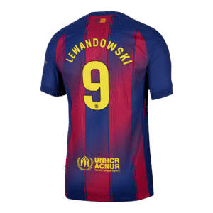 LEWANDOWSKI #9 Barcelona Home Authentic Soccer Jersey 2025/26