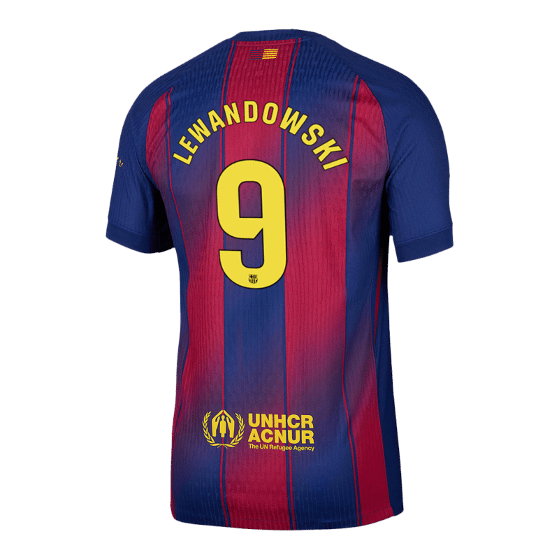 LEWANDOWSKI #9 Barcelona Home Authentic Soccer Jersey 2025/26