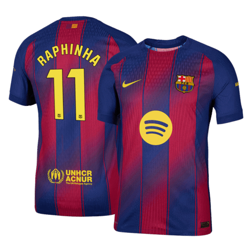 RAPHINHA #11 Barcelona Home Authentic Soccer Jersey 2025/26
