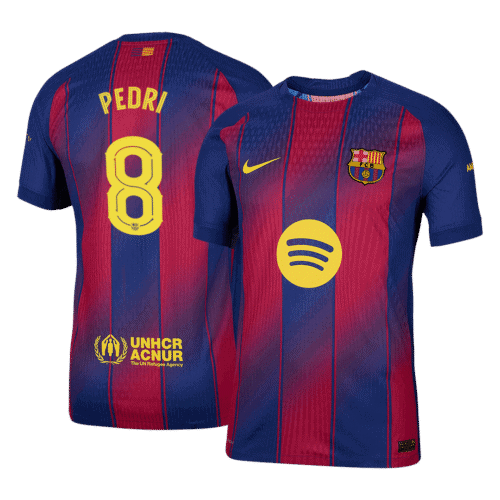 PEDRI #8 Barcelona Home Authentic Soccer Jersey 2025/26 - UCL