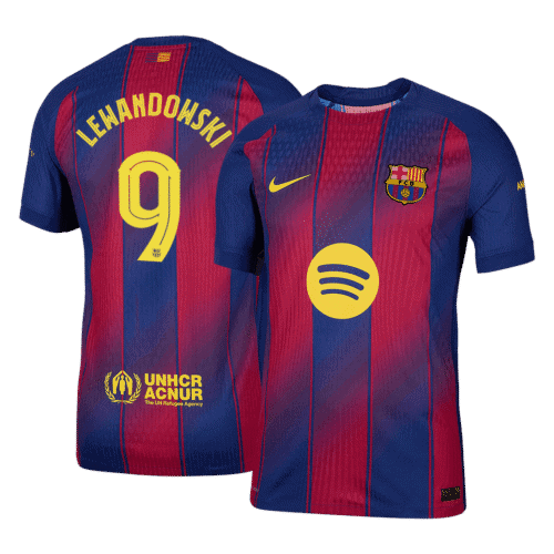 LEWANDOWSKI #9 Barcelona Home Authentic Soccer Jersey 2025/26 - UCL