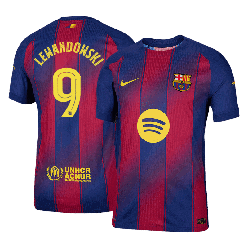 LEWANDOWSKI #9 Barcelona Home Authentic Soccer Jersey 2025/26 - UCL