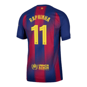 RAPHINHA #11 Barcelona Home Authentic Soccer Jersey 2025/26 - UCL
