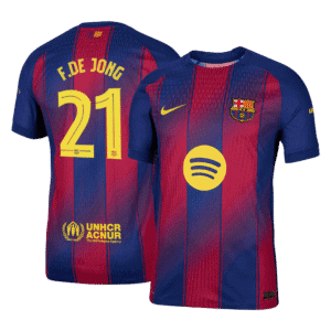 F.DE JONG #21 Barcelona Home Authentic Soccer Jersey 2025/26 - UCL