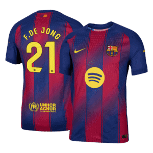 F.DE JONG #21 Barcelona Home Authentic Soccer Jersey 2025/26
