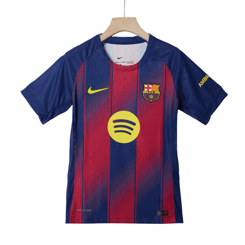 F.DE JONG #21 Barcelona Home Authentic Soccer Jersey 2025/26