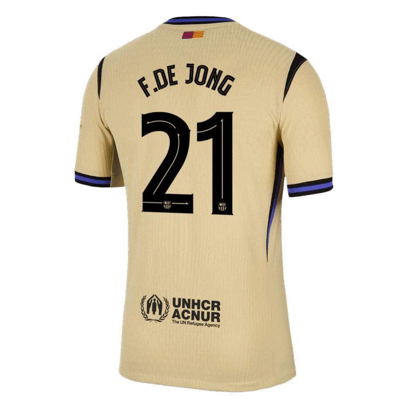 F.DE JONG #21 Barcelona Away Authentic Soccer Jersey 2025/26 - UCL