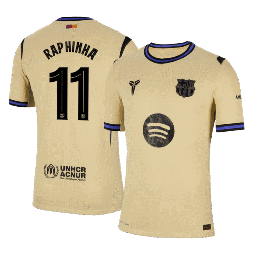 RAPHINHA #11 Barcelona Away Authentic Soccer Jersey 2025/26 - UCL