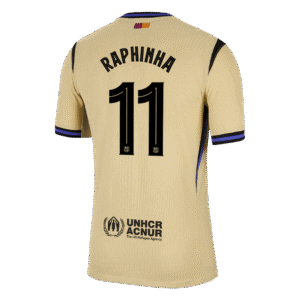 RAPHINHA #11 Barcelona Away Authentic Soccer Jersey 2025/26 - UCL