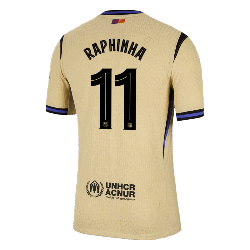RAPHINHA #11 Barcelona Away Authentic Soccer Jersey 2025/26 - UCL