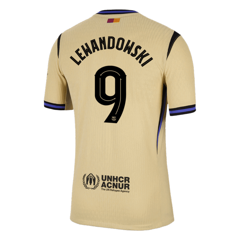 LEWANDOWSKI #9 Barcelona Away Authentic Soccer Jersey 2025/26 - UCL