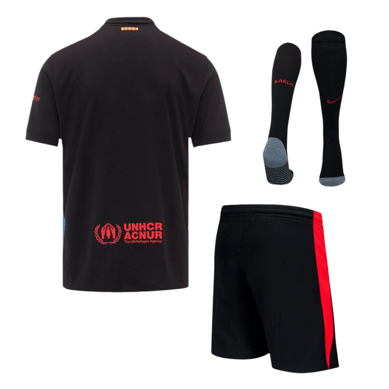 Barcelona Away Jerseys Full Kit 2024/25 - Spotify Logo Without Text