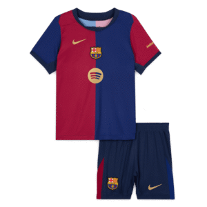 Barcelona Home Kids Soccer Jerseys Kit 2024/25 Spotify Logo Without Text