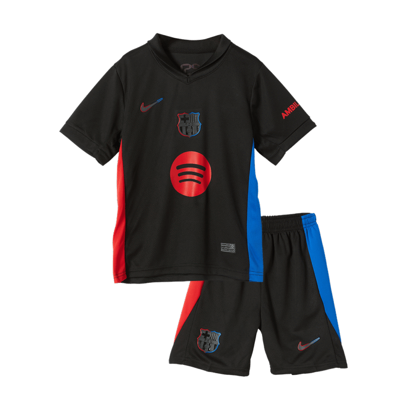 Barcelona Away Kids Soccer Jerseys Kit 2024/25 - Spotify Logo Without Text