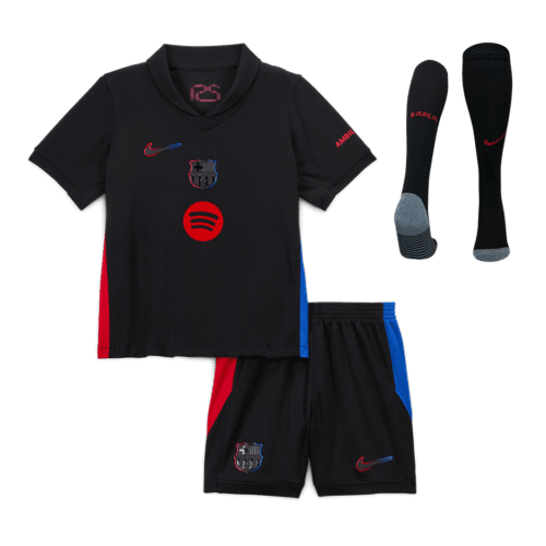Barcelona Away Kids Soccer Jerseys Full Kit 2024/25 - Spotify Logo Without Text