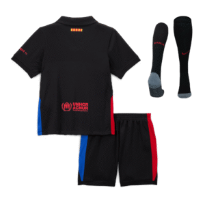 Barcelona Away Kids Soccer Jerseys Full Kit 2024/25 - Spotify Logo Without Text